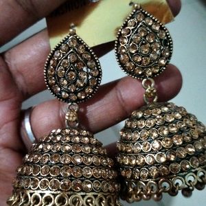 Golden Colour Kundan Stone Work Earings