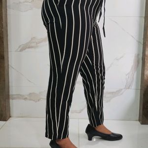 Striped printed trouser