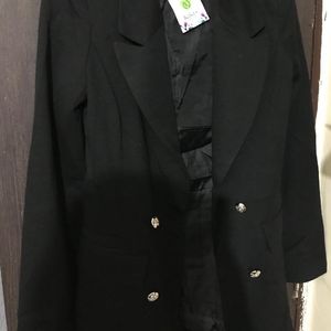 Formal Classy Long Blazer Black