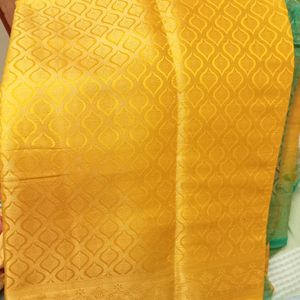 🌟🌟Yellow And Sea Green Saree