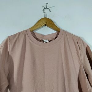 H&M Peach T Shirts Dress (Women's)