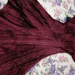 Wine Colour Dress For Teenagers