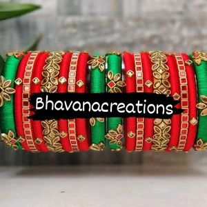 Silkthread Kundan Bangles Set