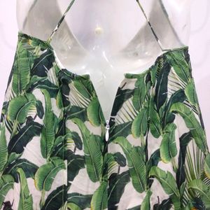 Leafy Printed String Dress