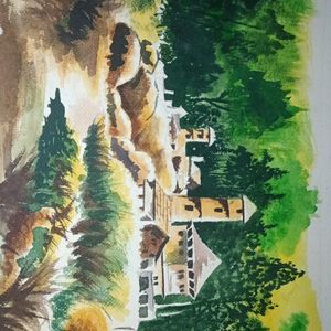 Beutiful Mountain View Landscape Scenari Painting