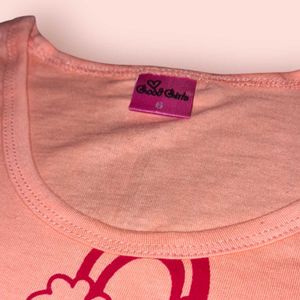 💃Girl's Full Sleeve T-shirt 30 Inch Peach