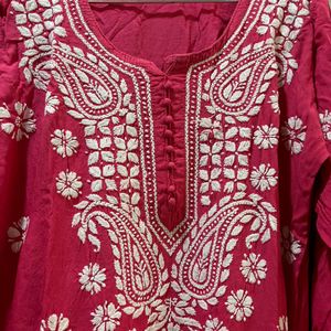 Original Chikankari Light Red Kurta