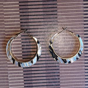 Cheetah print hoop earring