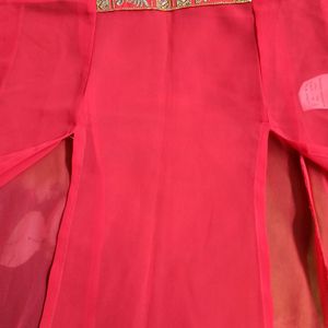 Orange sheer festive kurti