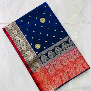 Banarasi Satin Silk Saree With Embroidery Work