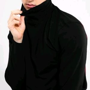 Black High Neck Tshirt  Full Sleeves  For Both M