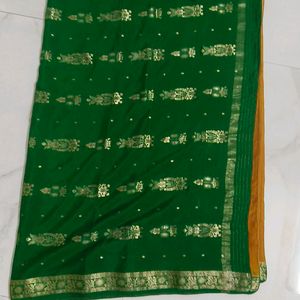 Yellow Green Mysore Crepe Silk