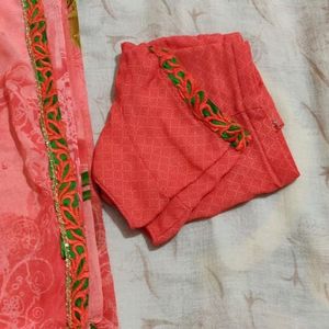 Pink Floral Print Saree