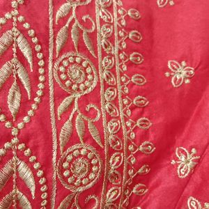 Banglori Silk Embroidery Work Red Blouse