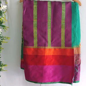 Leaf Green Maheshwari Silk Cotton Saree