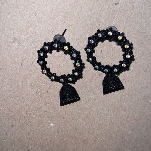 Black Round Jhumka