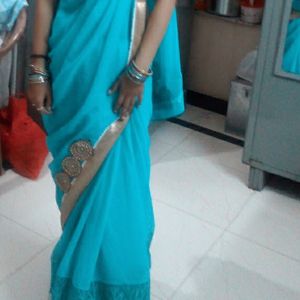 Sea Green Party Wear Saree