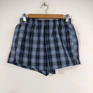 Mark & Spencer Navy Blue Checkered Unisex Boxer