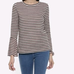 Pink & Black Stripped Knitted Top Women