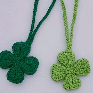 Crochet Clover Leaf Phone Charm