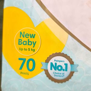 👶🏻PAMPERS NEWBORN DIAPERS 70 Pc SEALED PACKAGE❗