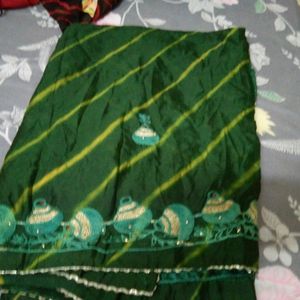 Green Chiffon Saree