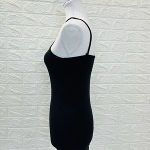 Black Solid Bodycon Dress