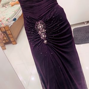 Wine Color Beautiful Floor length Dress