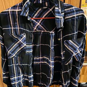 ❗ SALE ❗Cute People Navy Blue Checks Knot Shir