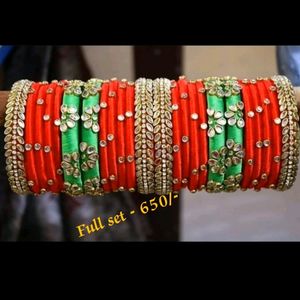 Handmade Silk Thread Bangles Set