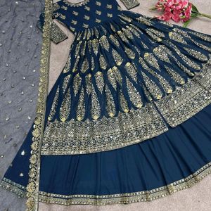 Beautiful Sea Green Top Lehenga Dupatta Set