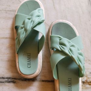 Comfy And Beautiful Slipper In Pastel Green Colour