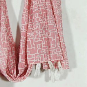 Pink Printed Stole (Women)