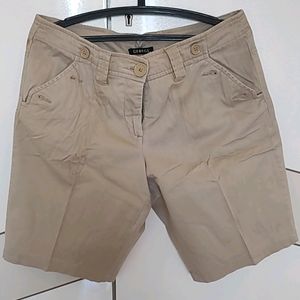 Beige Cotton Shorts