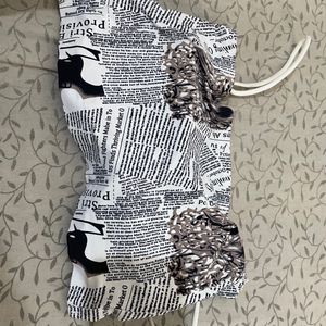 paper print removable padded bralet