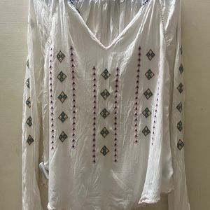 Long Sleeve Embroidered Top