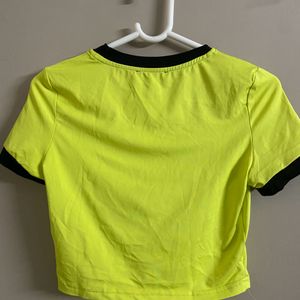 Neon green crop tee