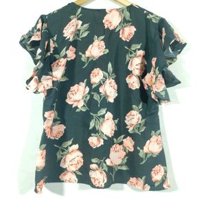 Black Floral Printed Top (Women)