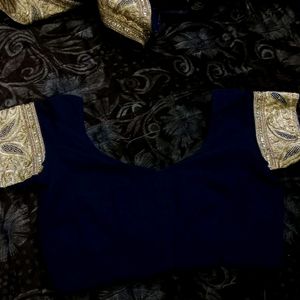 NAvy blue saree.