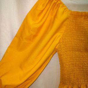 Yellow Mustard Crop Top (Stretchable)