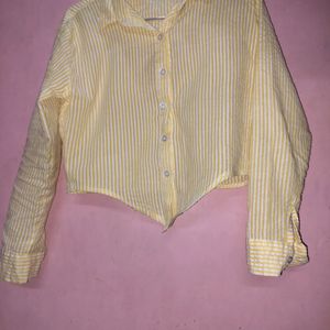 Pretty Corset Yellow White Stripped Shirt