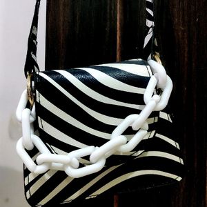 Mini Black And White Sling Bag