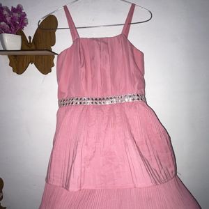pink flared short dress 👗💕