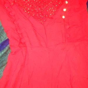 Combo Flared Pink Kurti