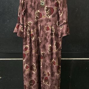 Long Kurti Brown Colour