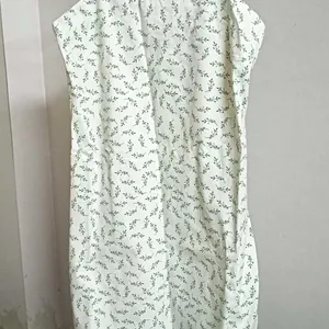 Max White Printed Denim Dress