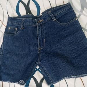 Denim jeans shorts dark blue