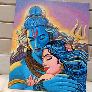 Shiv Parvati Canvas Painting