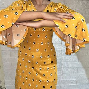 Beautiful Mustard Dress At Affordable Price