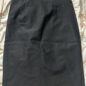 Black Pencil Skirt With A Slit